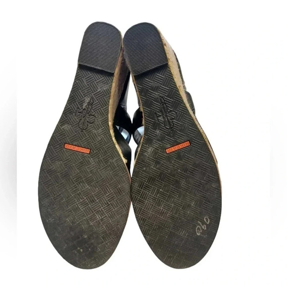 Cole Haan Espadrilles Wedge Black Sling  back Sandals Size 10.5 - Picture 5 of 7